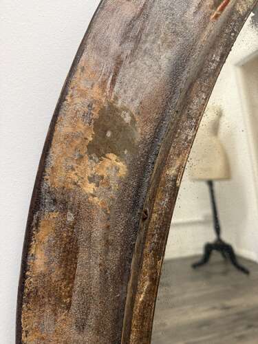 Large Mid-20th Century Czech Industrial Convex Railway Mirror
