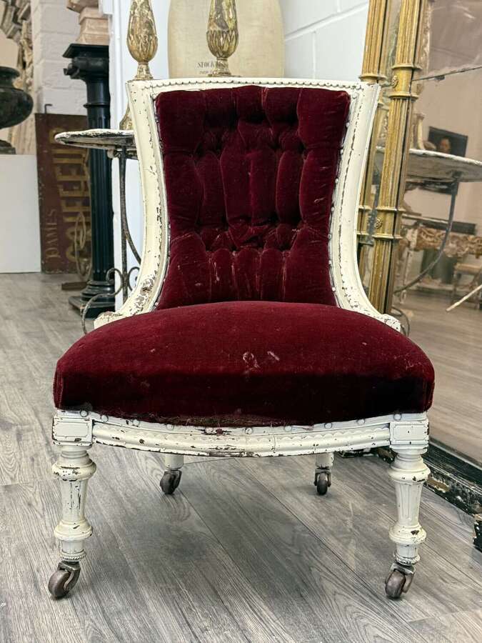 Victorian Red Velvet Chair