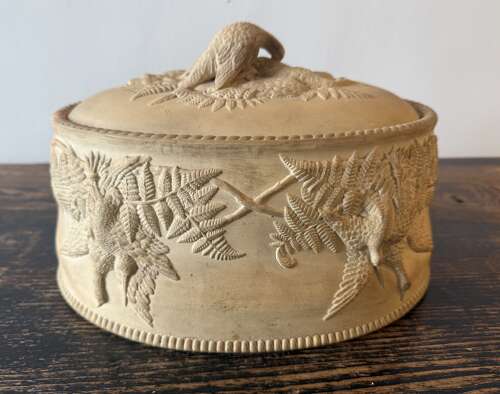 English Wedgwood Caneware Pottery Game Pie Tureen