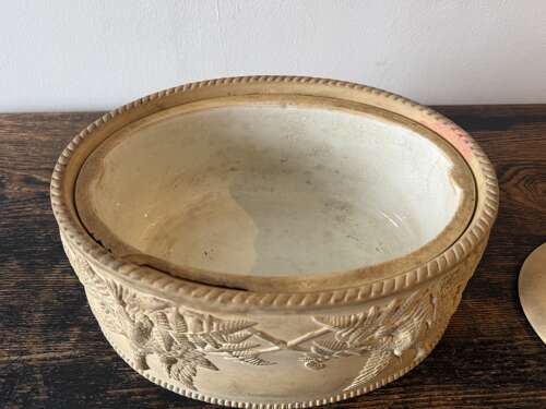 English Wedgwood Caneware Pottery Game Pie Tureen