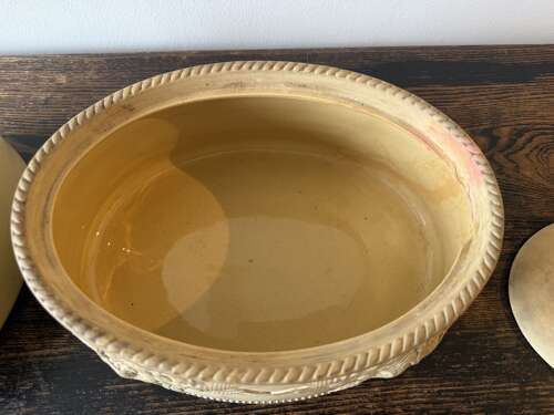 English Wedgwood Caneware Pottery Game Pie Tureen