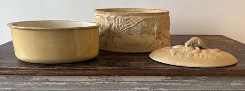 English Wedgwood Caneware Pottery Game Pie Tureen