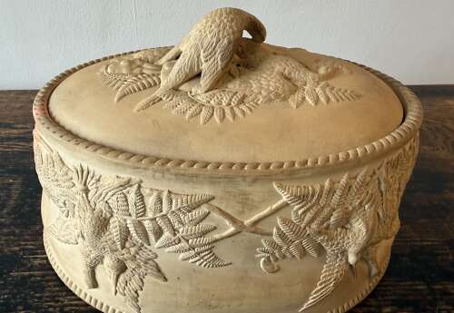 English Wedgwood Caneware Pottery Game Pie Tureen