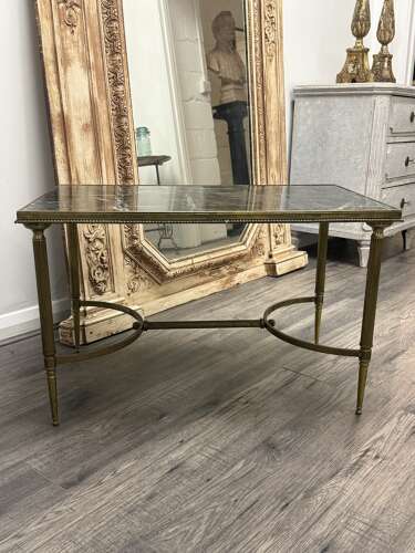 Mid Century Brass & Marble Coffee Table