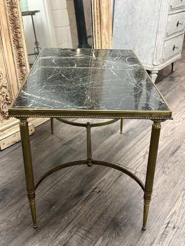 Mid Century Brass & Marble Coffee Table