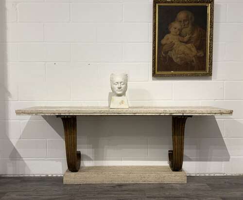 Early 20th Century Travertine Console Table