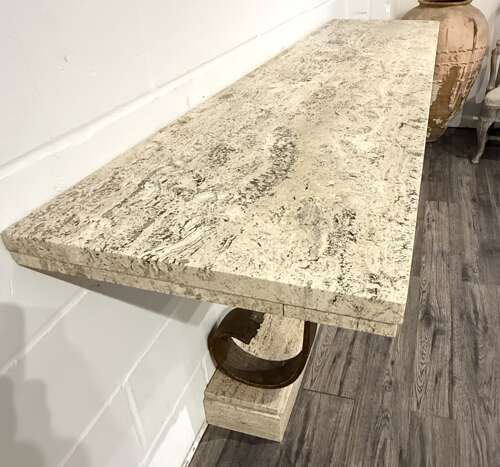 Early 20th Century Travertine Console Table