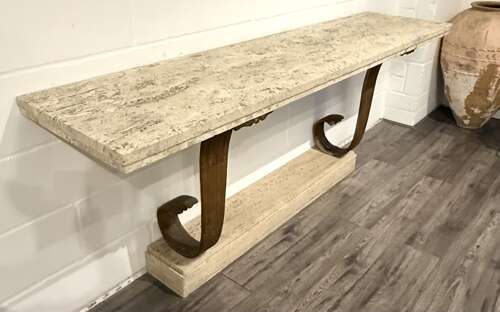 Early 20th Century Travertine Console Table