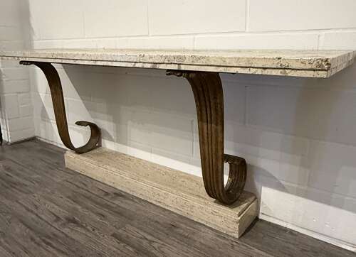 Early 20th Century Travertine Console Table