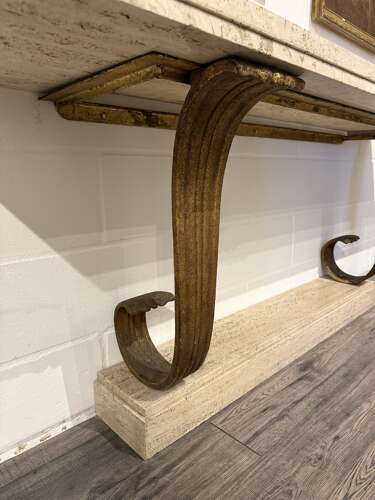 Early 20th Century Travertine Console Table