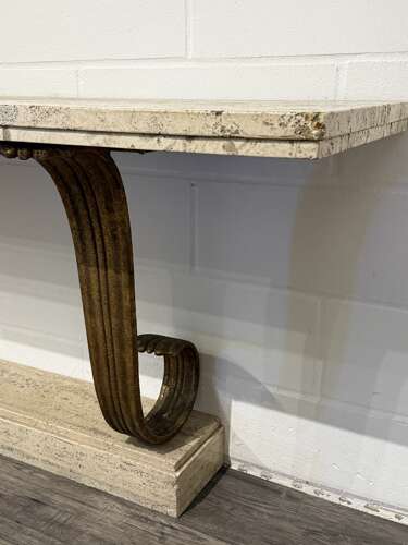 Early 20th Century Travertine Console Table