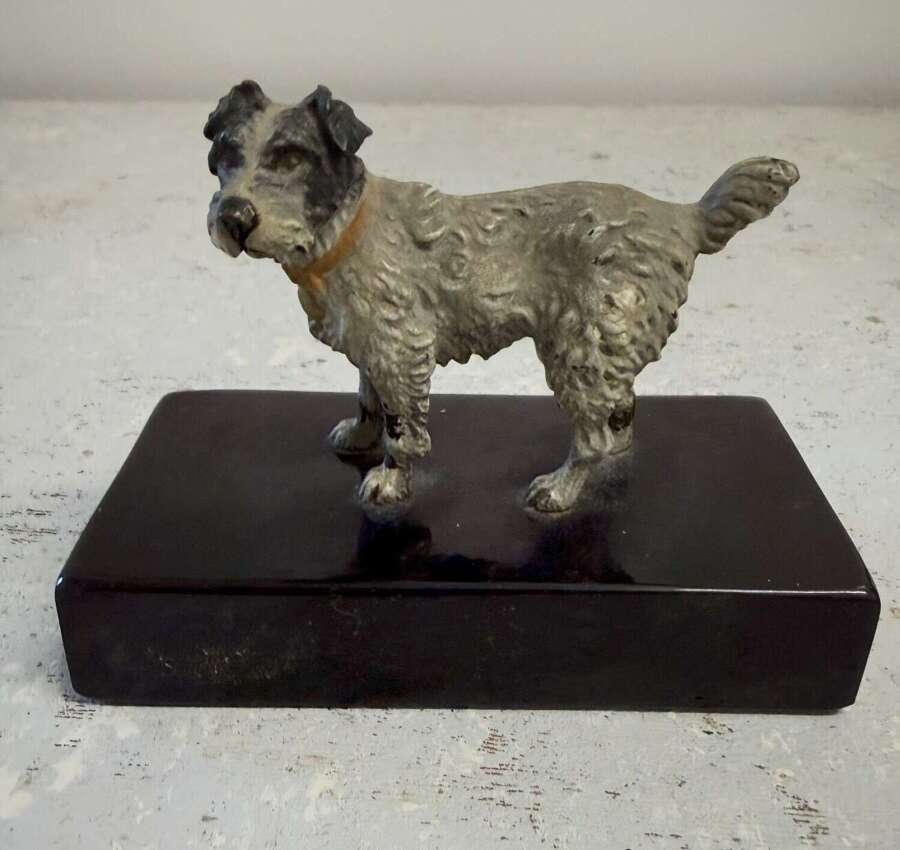 Early 20th Century Cold Painted Bronze Terrier